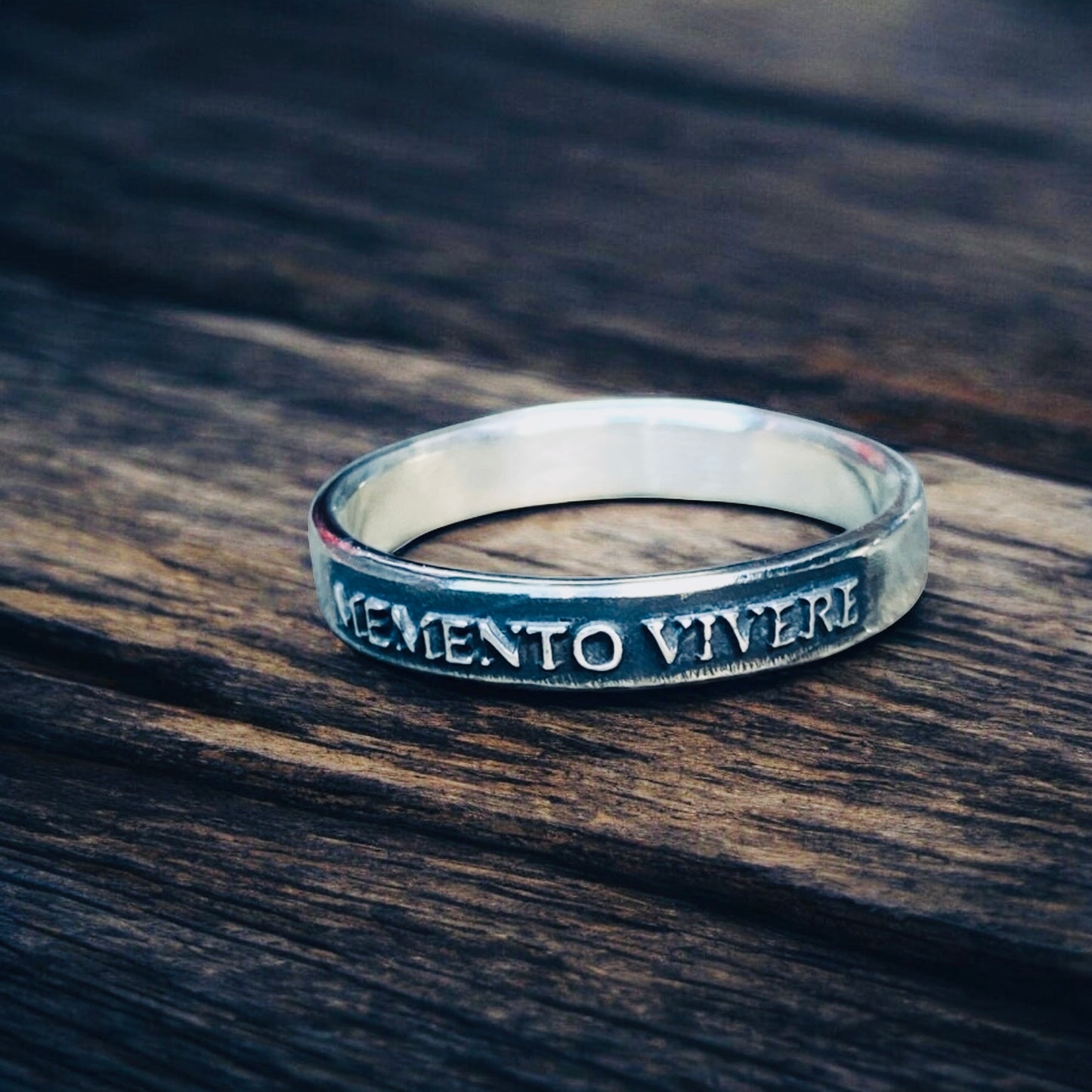 Womens Memento Vivere Sterling Silver Ring - Remember to Live