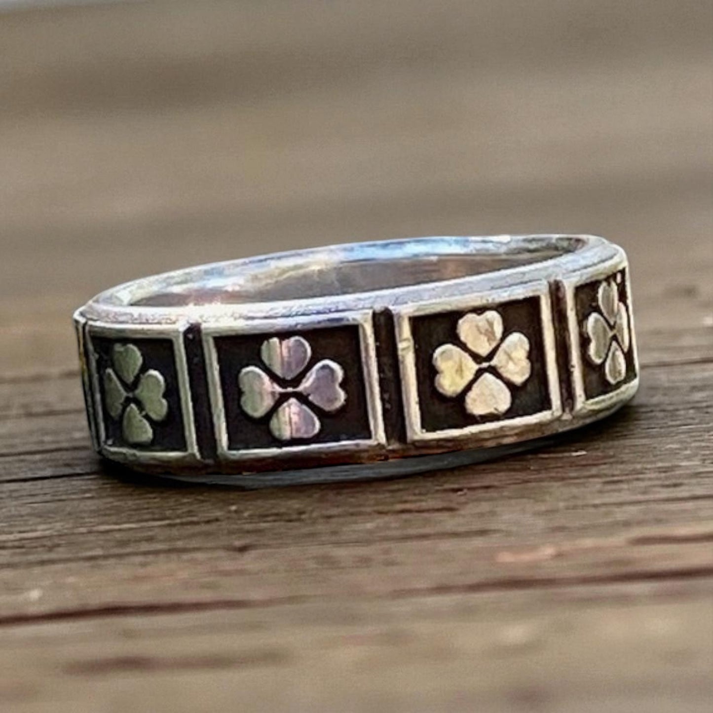 Four 4 Leaf Clover Ring - Celtic Sterling Silver Ring