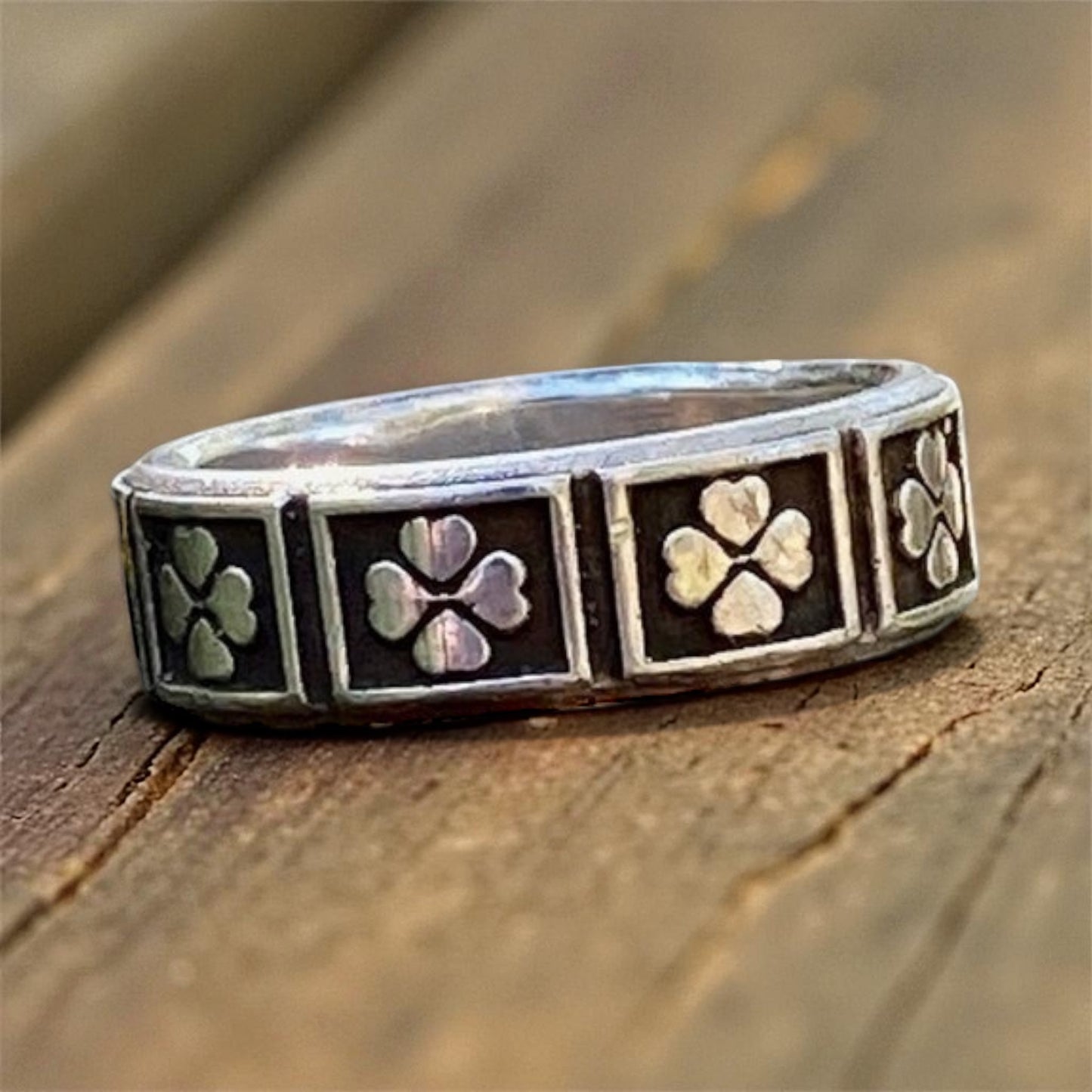 Four 4 Leaf Clover Ring - Celtic Sterling Silver Ring
