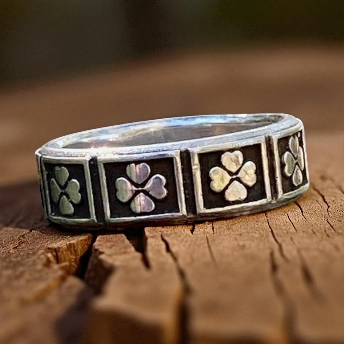Four 4 Leaf Clover Ring - Celtic Sterling Silver Ring