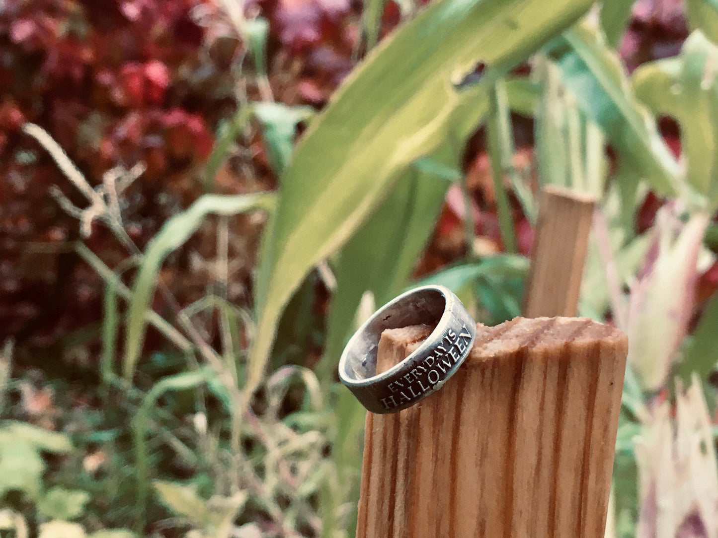 Sterling Silver Everyday Is Halloween Ring – Handmade Gothic Statement Band for Men & Women | Backwoods Casting