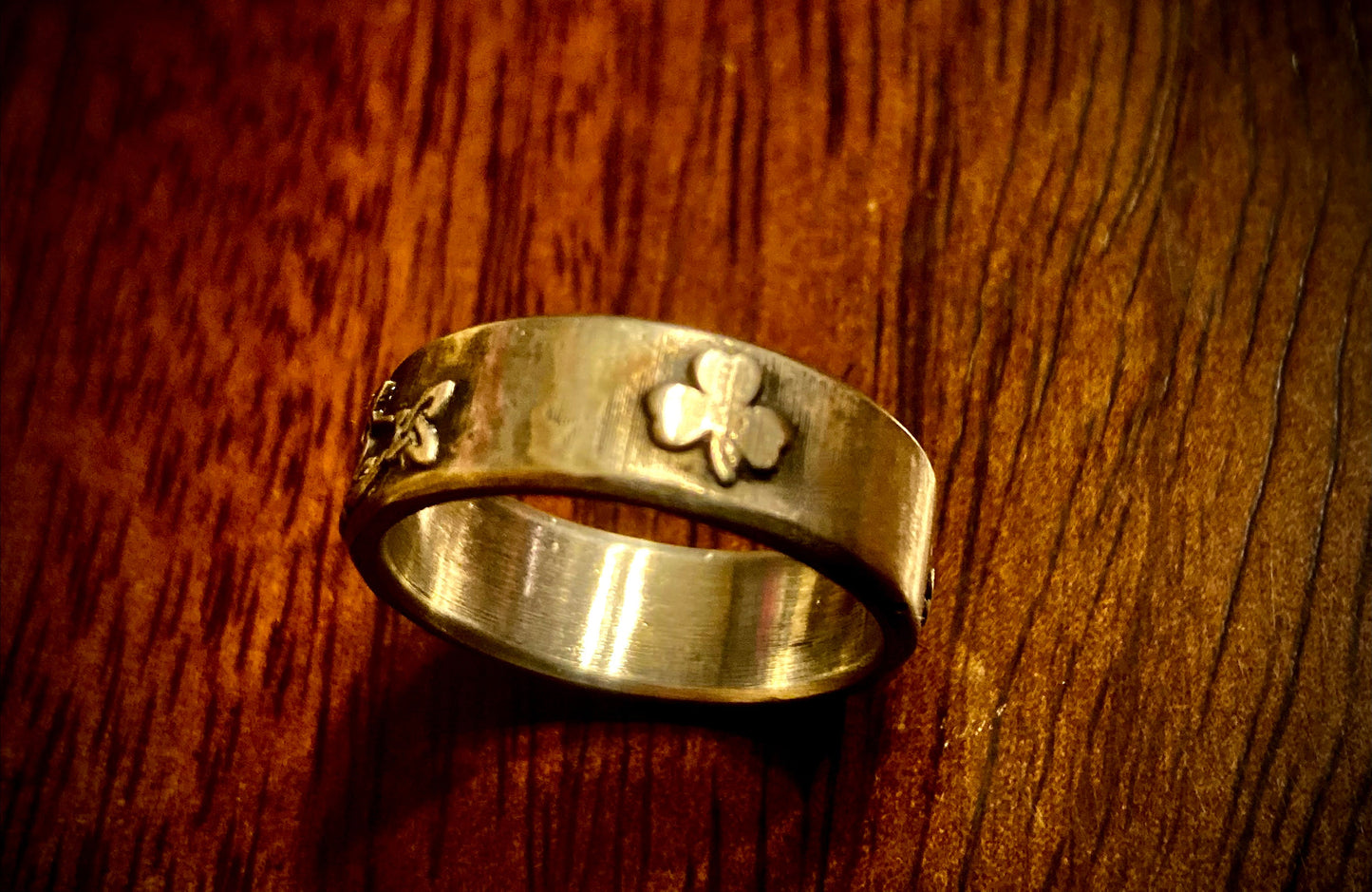 Irish Claddagh Shamrock Sterling Silver Ring