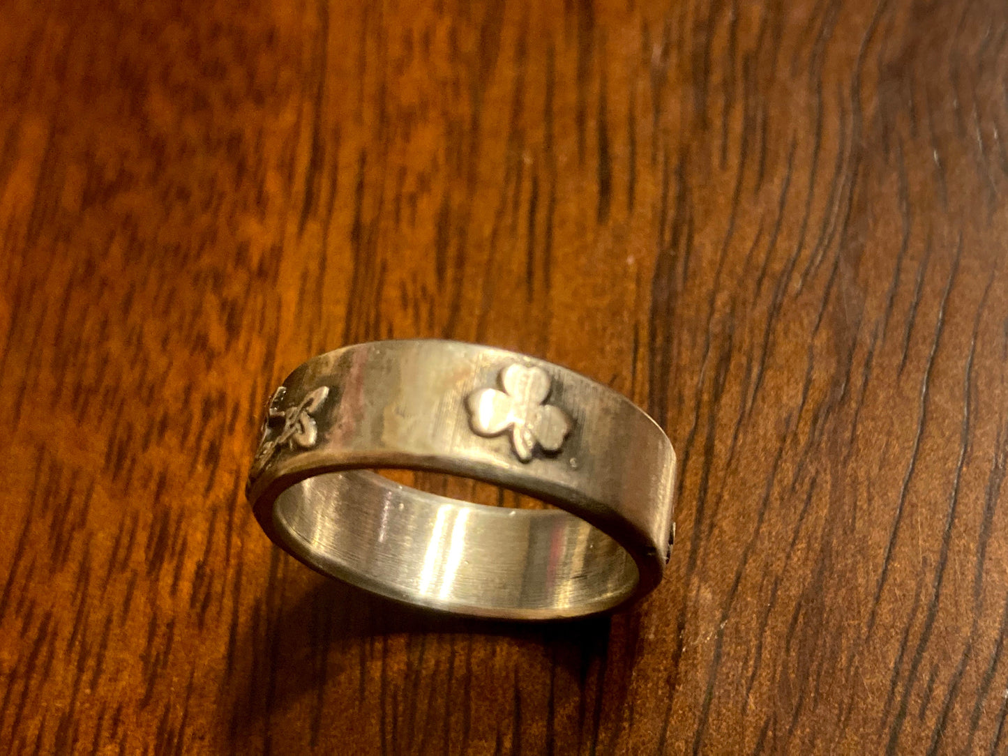 Irish Claddagh Shamrock Sterling Silver Ring