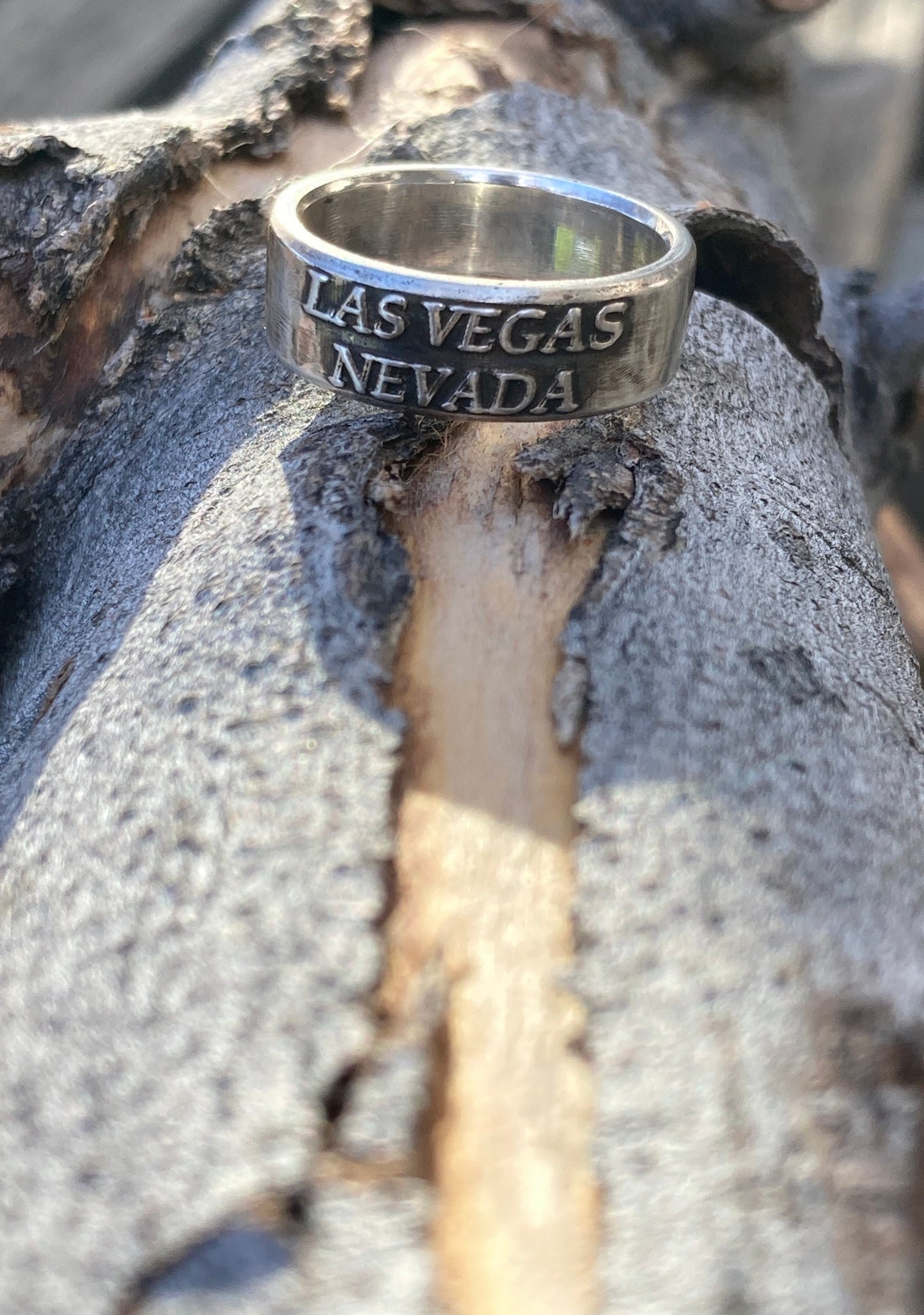 Las Vegas Ring Sterling Silver Las Vegas Jewelry Men’s Ring and Women's Ring Las Vegas Gift Ring Engagement Band Vegas Gifts