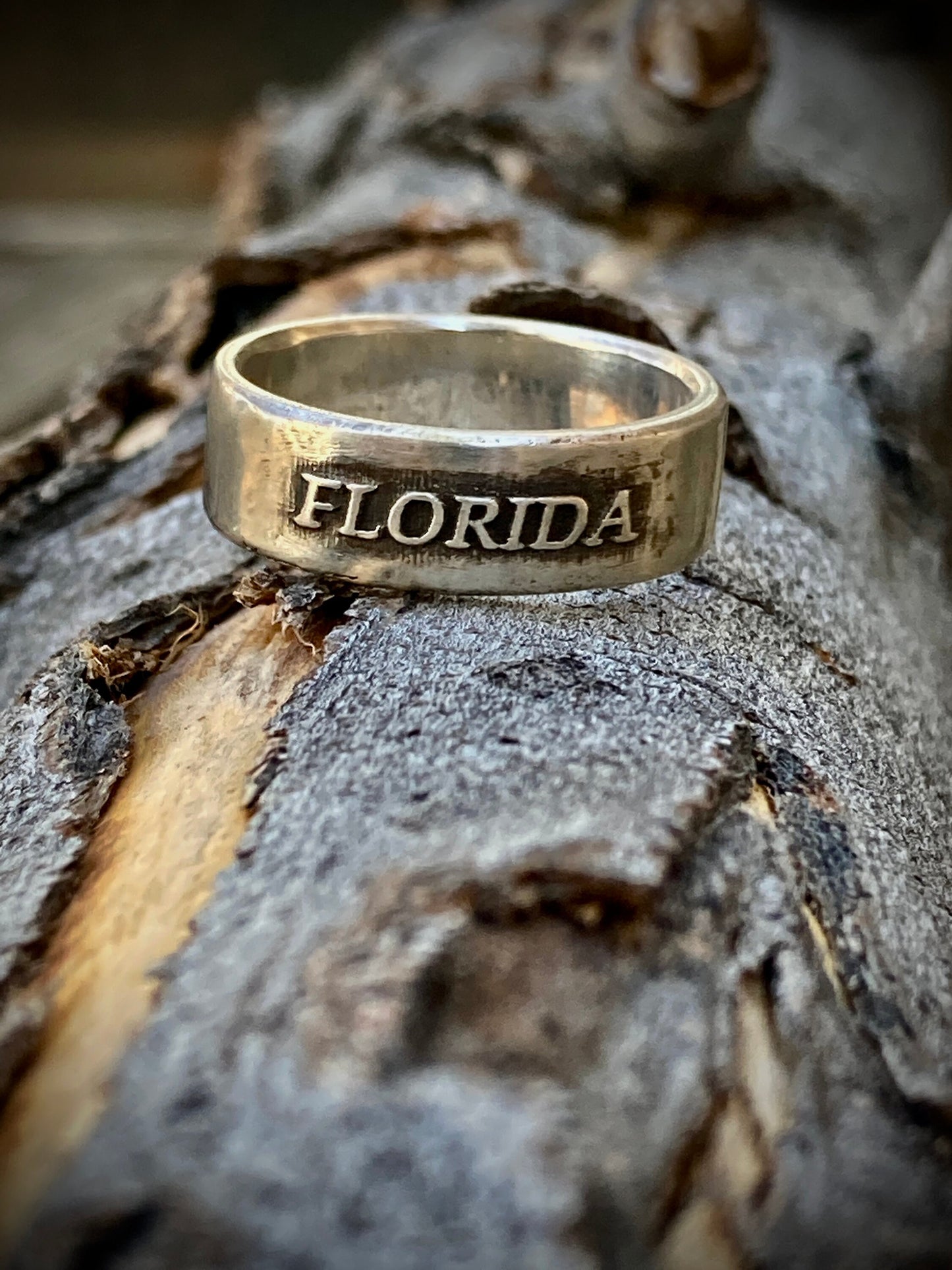 Sterling Silver Florida Ring – Handmade Sunshine State Pride Band for Men & Women | Backwoods Casting