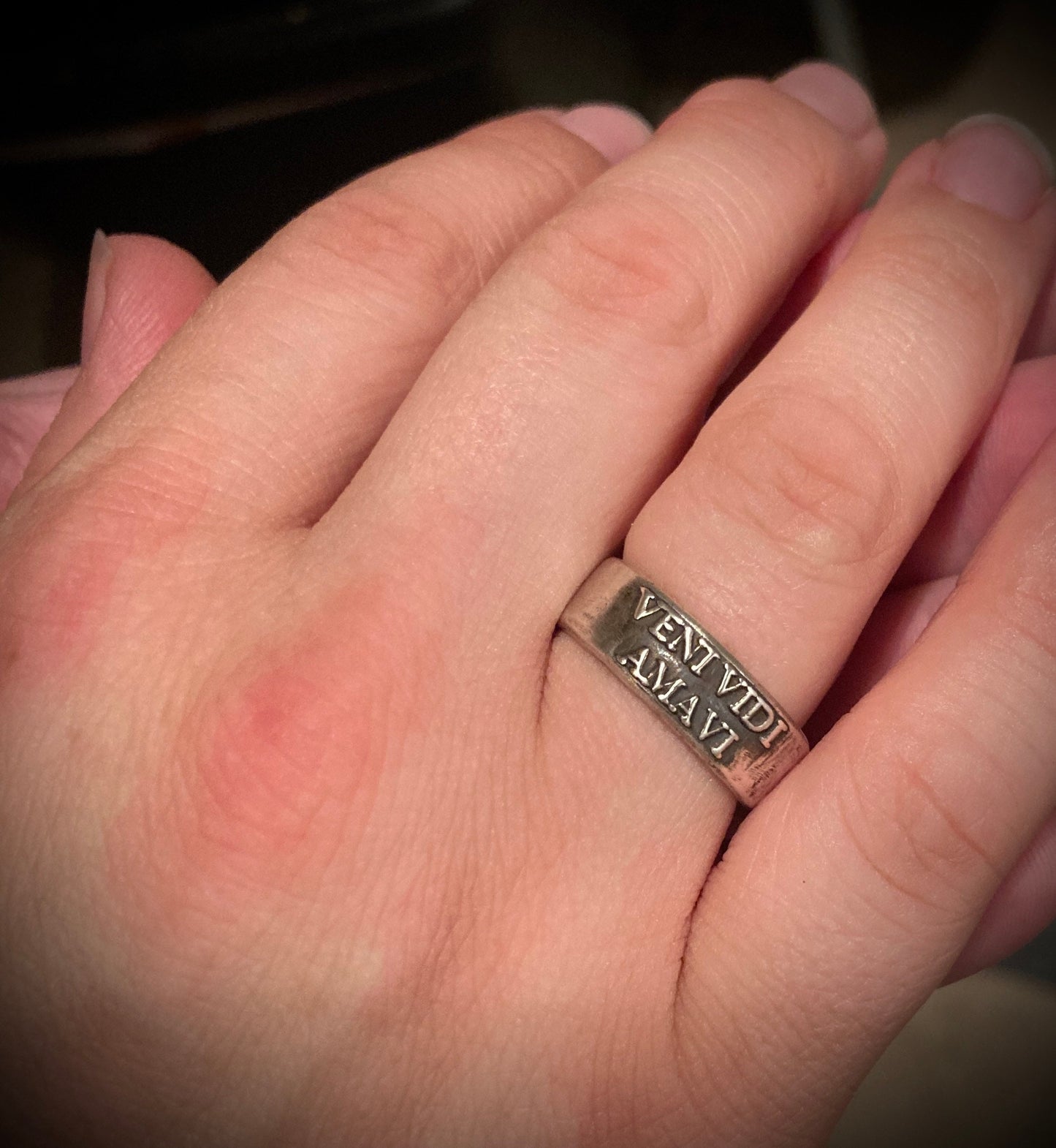 Veni Vidi Amavi Ring Sterling Silver Ring I Loved Ring Jewelry Womens Rings Mens Rings Engagement Ring Unique Wedding Ring Lover Handmade
