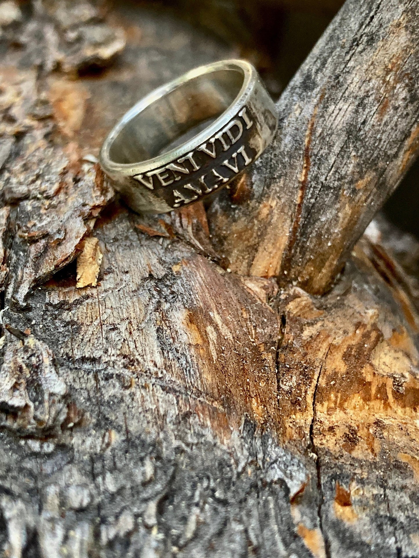 Veni Vidi Amavi Ring Sterling Silver Ring I Loved Ring Jewelry Womens Rings Mens Rings Engagement Ring Unique Wedding Ring Lover Handmade
