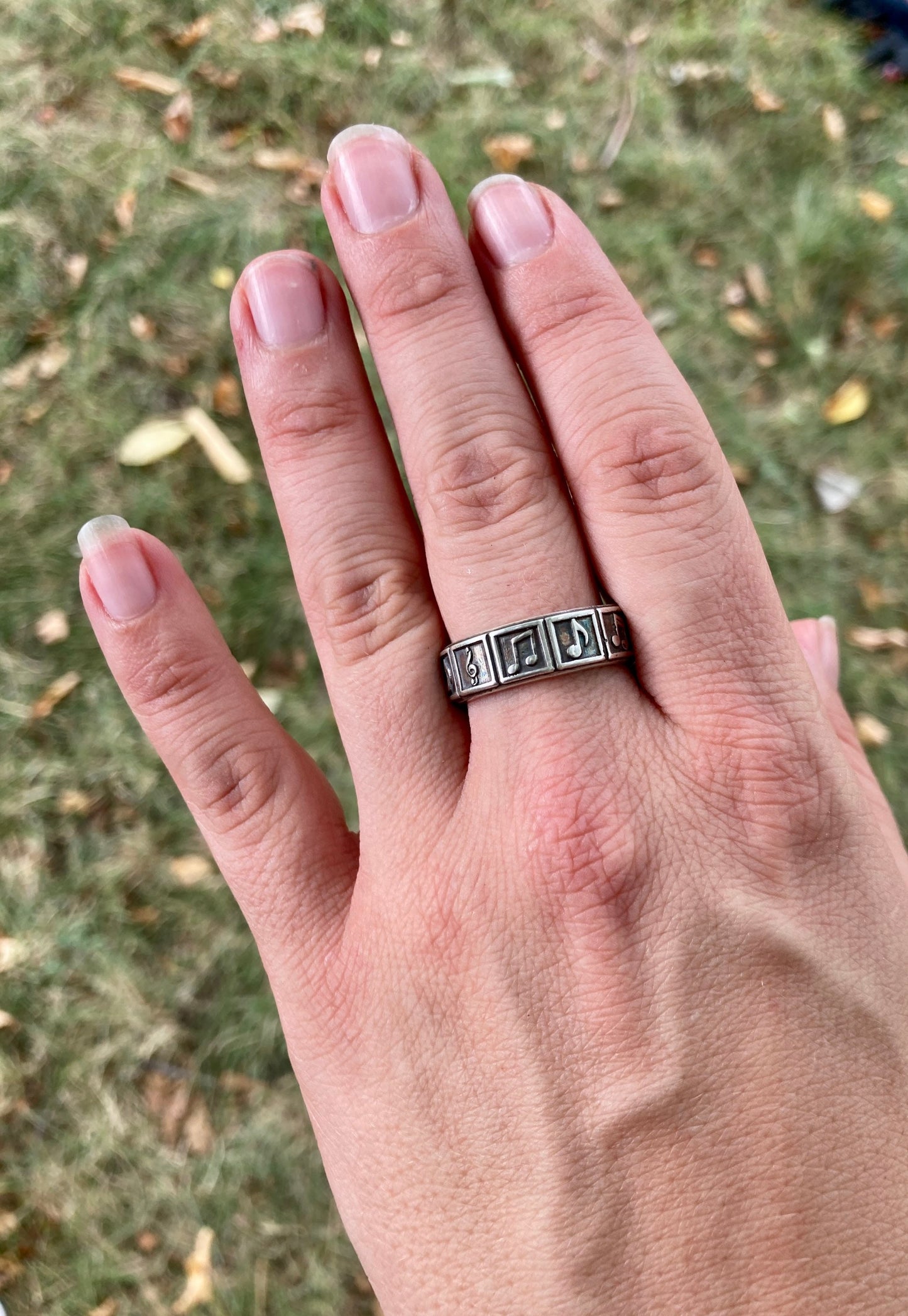 Sterling Silver Music Symbol Ring – Handmade Treble Clef Band for Men & Women | Backwoods Casting