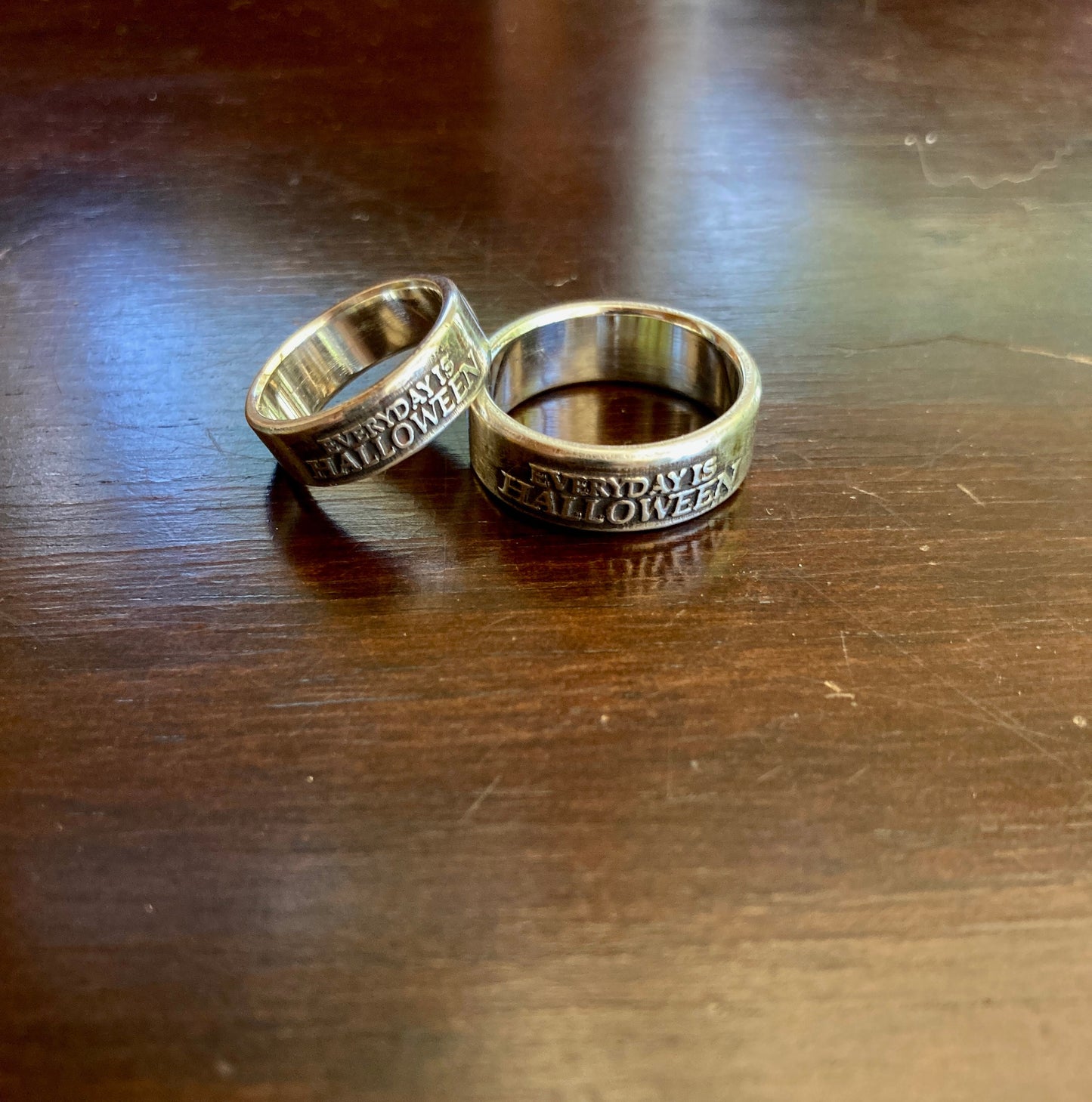 Sterling Silver Everyday Is Halloween Ring – Handmade Gothic Statement Band for Men & Women | Backwoods Casting