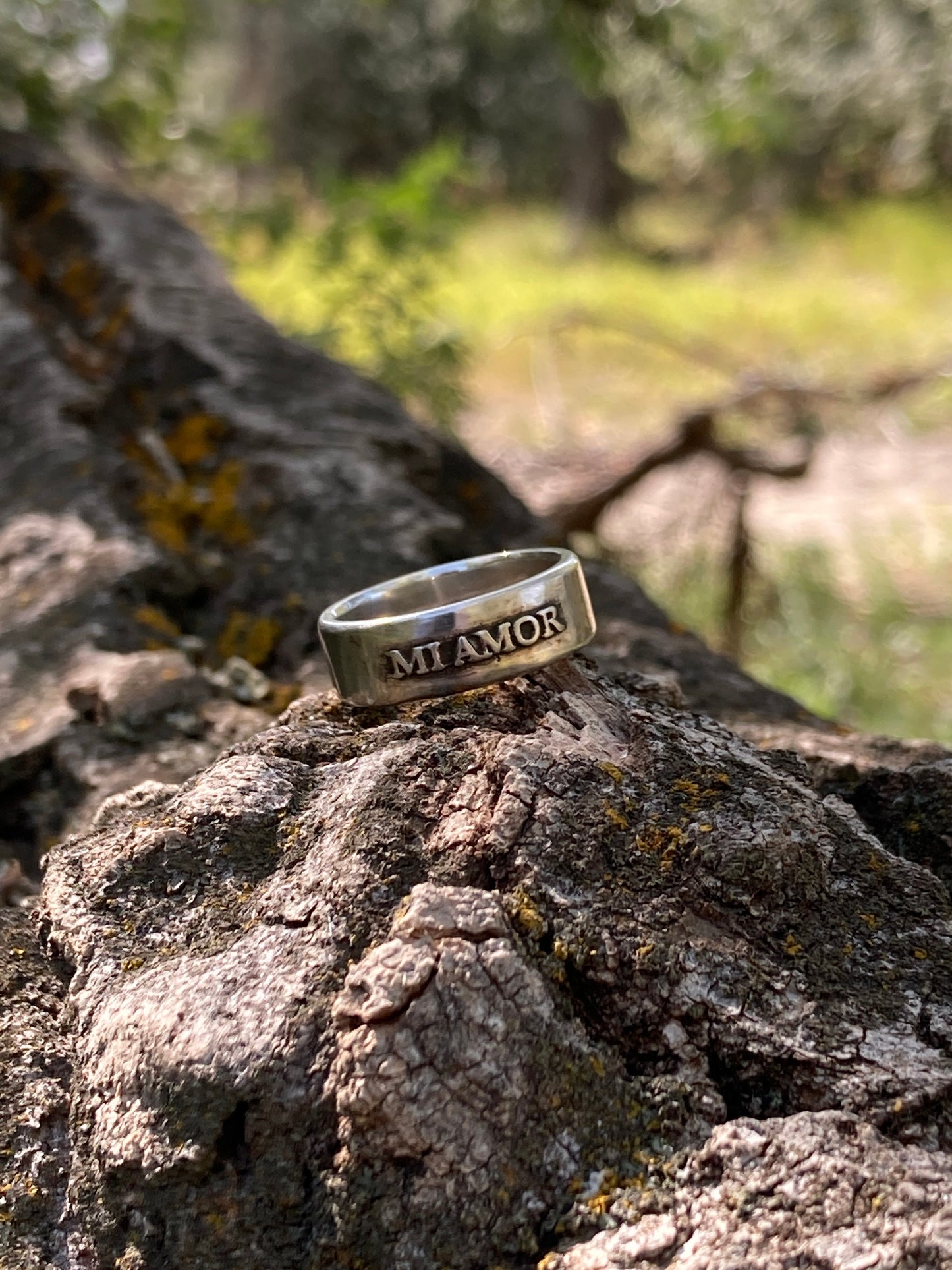 Sterling Silver Mi Amor Ring – Handmade Spanish Love Band for Men & Women | Backwoods Casting