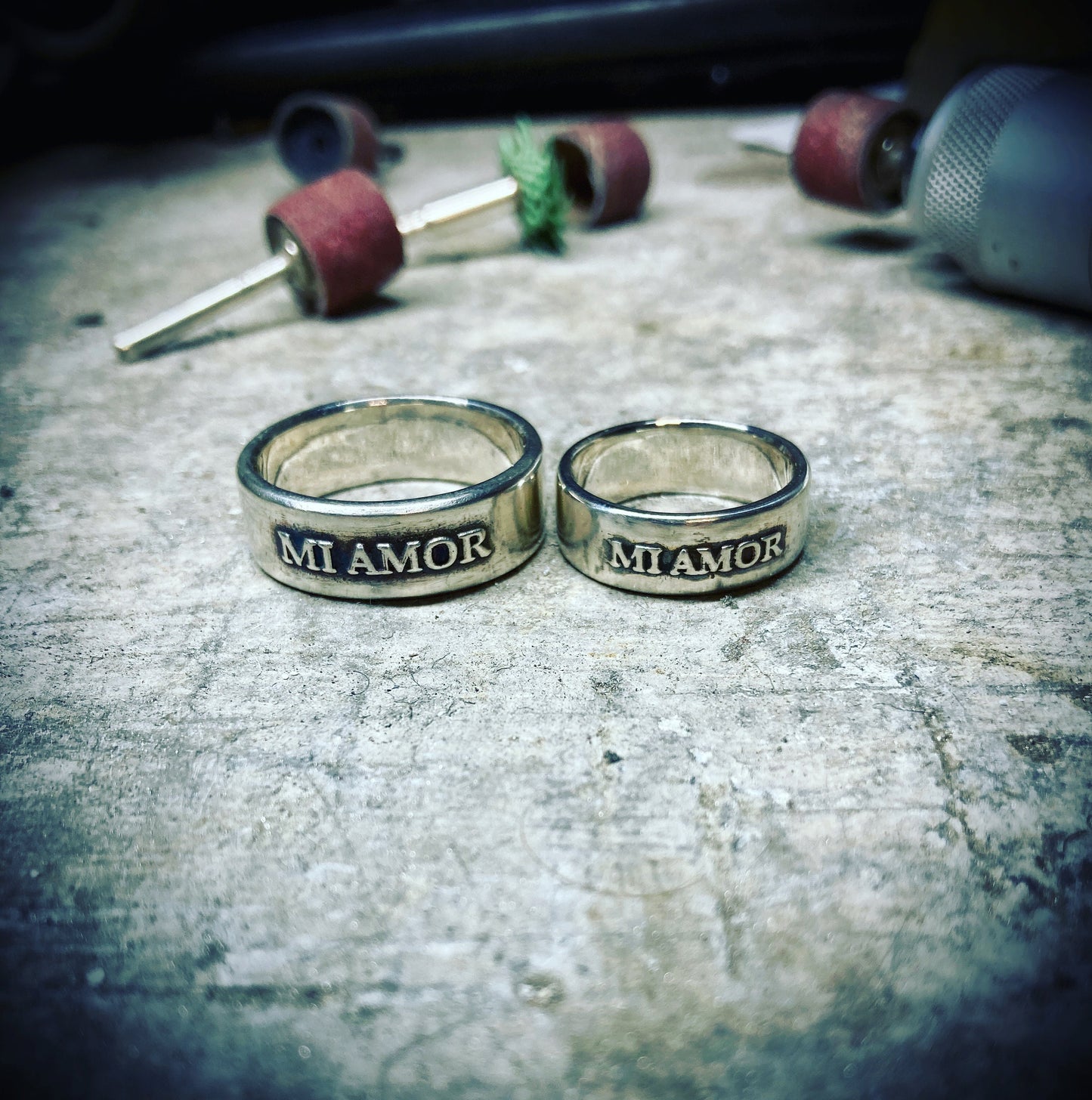 Sterling Silver Mi Amor Ring – Handmade Spanish Love Band for Men & Women | Backwoods Casting