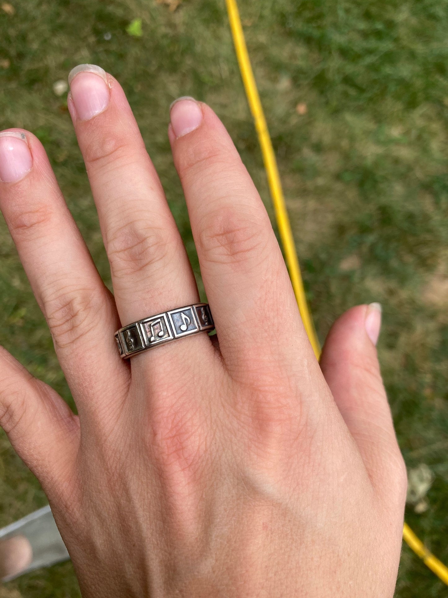 Sterling Silver Music Symbol Ring – Handmade Treble Clef Band for Men & Women | Backwoods Casting
