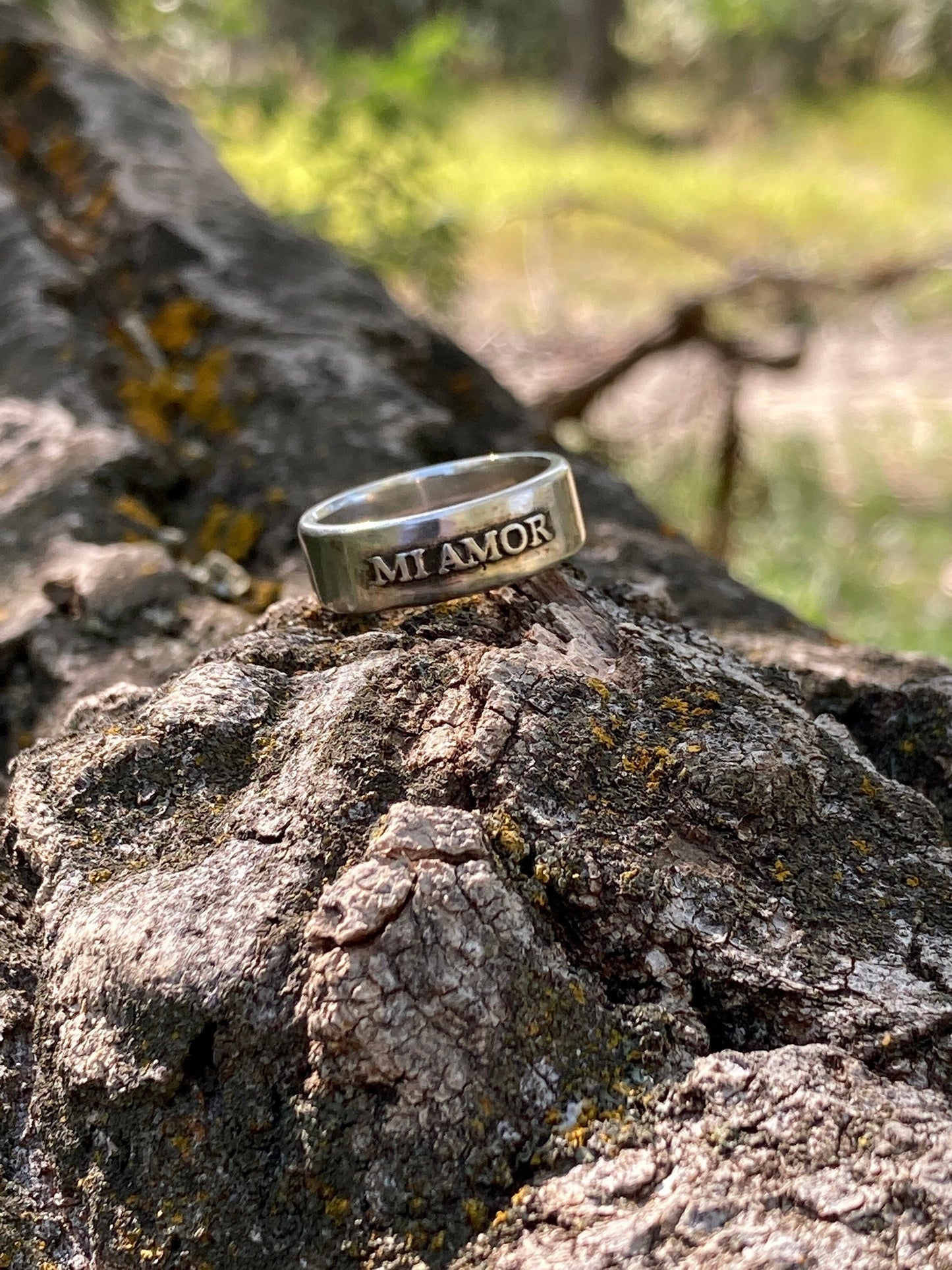 Sterling Silver Mi Amor Ring – Handmade Spanish Love Band for Men & Women | Backwoods Casting