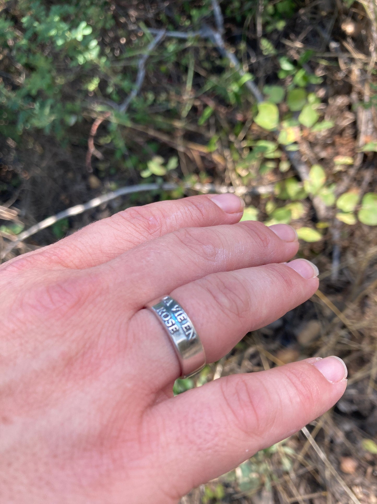 Sterling Silver “La Vie en Rose” Ring – Handmade French Love Quote Jewelry for Men & Women | Backwoods Casting