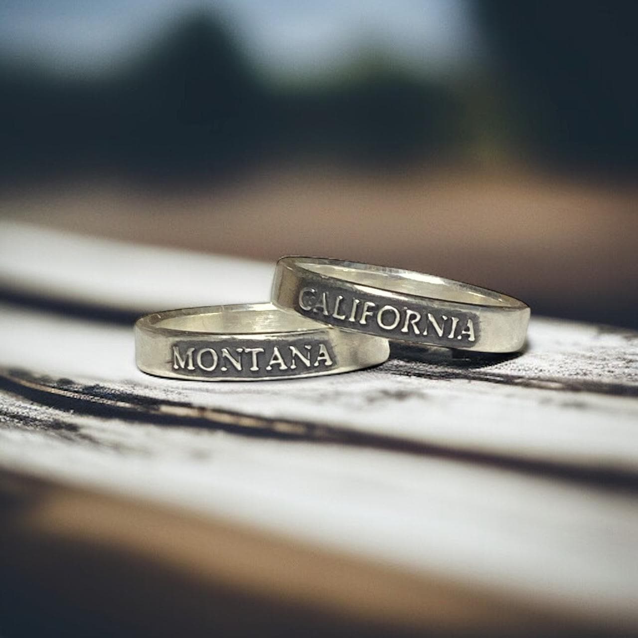 Womens State Pride Ring – All 50 States Available | Handmade Women’s Sterling Silver Band | Custom State Jewelry Gift | Made in Montana