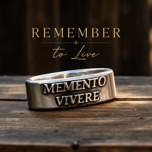 Memento Vivere Wide Sterling Silver Band Ring