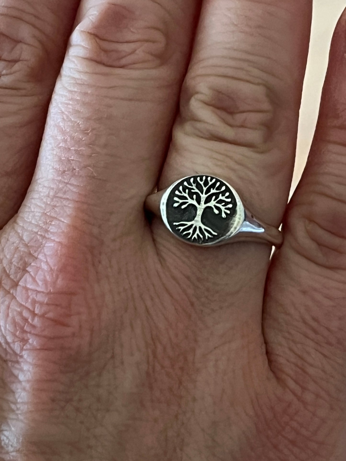 Tree of Life Signet Ring, Sterling Silver Tree Ring