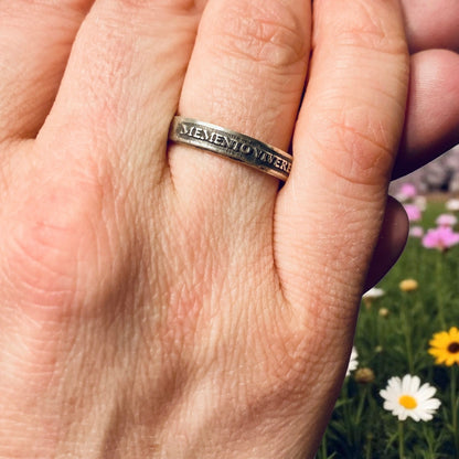 Womens Memento Vivere Sterling Silver Ring - Remember to Live