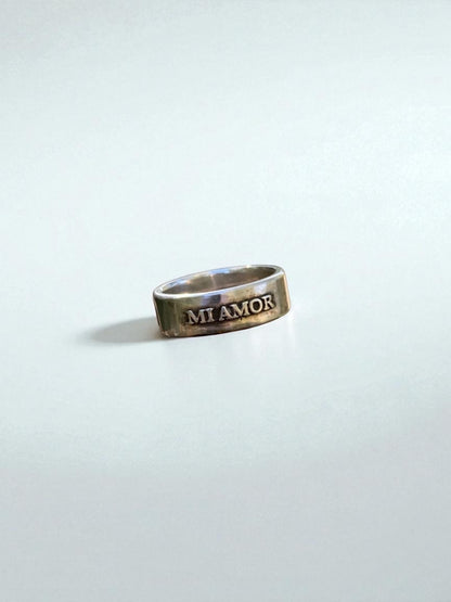 Sterling Silver Mi Amor Ring – Handmade Spanish Love Band for Men & Women | Backwoods Casting
