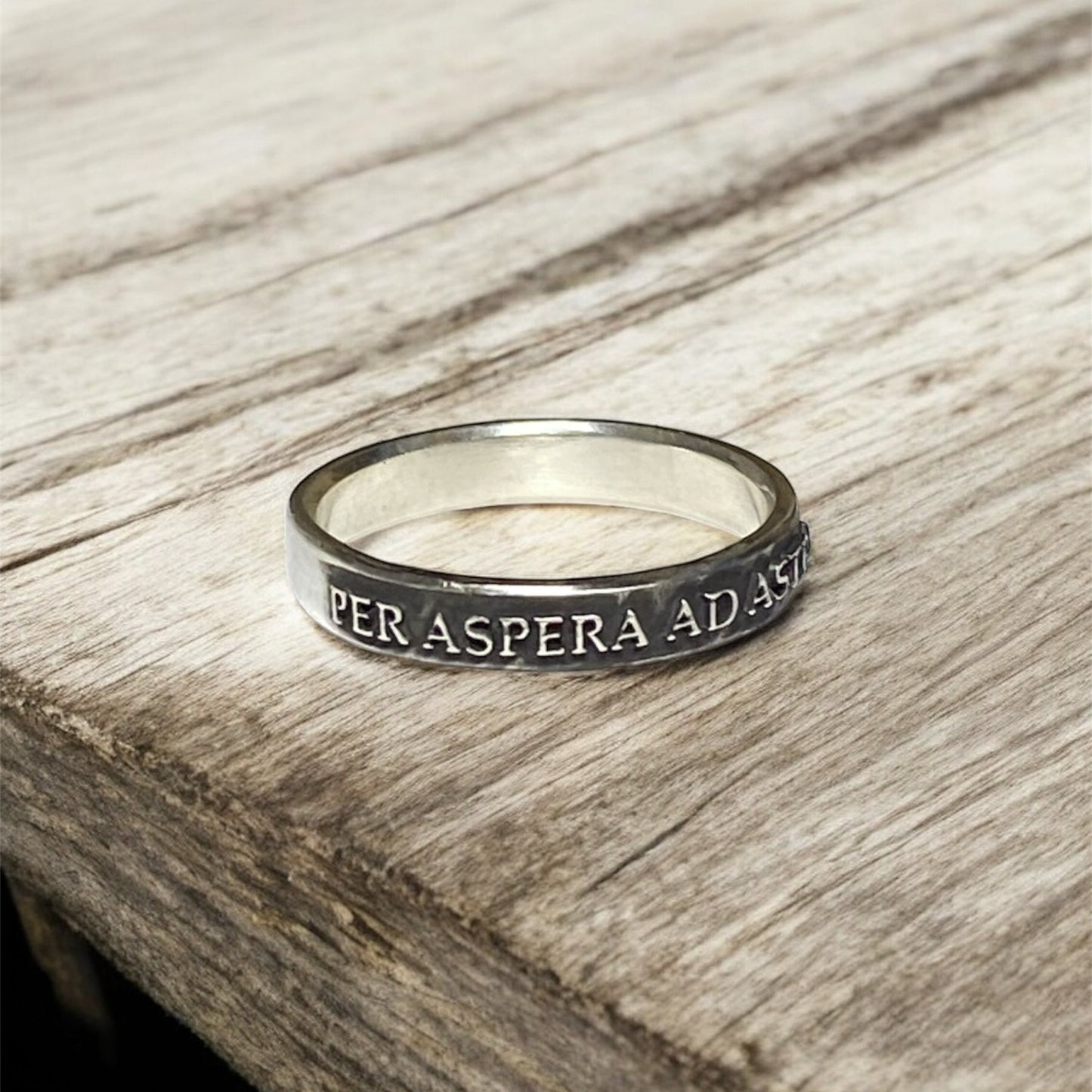 Womens Per Aspera Ad Astra Ring - Through Hardships To The Stars