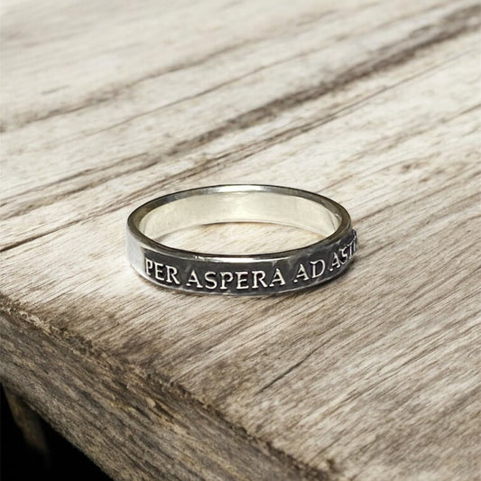 Womens Per Aspera Ad Astra Ring - Through Hardships To The Stars