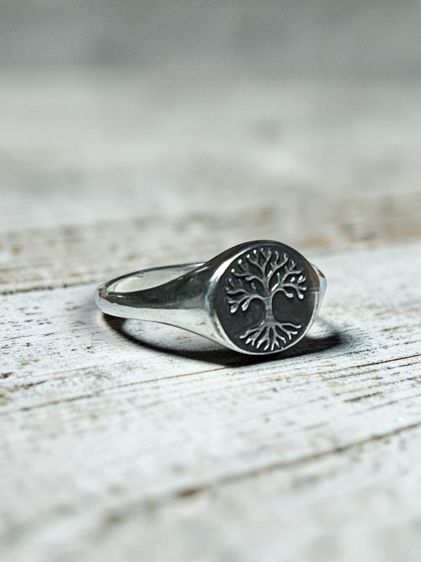 Tree of Life Signet Ring, Sterling Silver Tree Ring