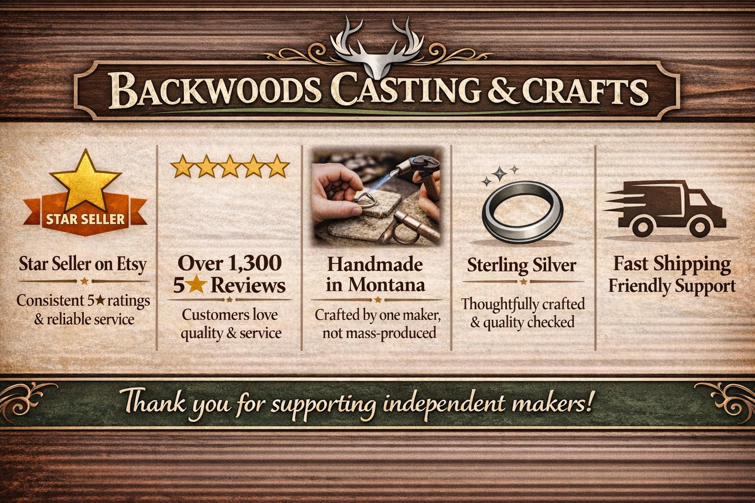 Backwoods Casting couples rings crafted in Montana