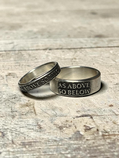 Matching As Above So Below sterling silver rings