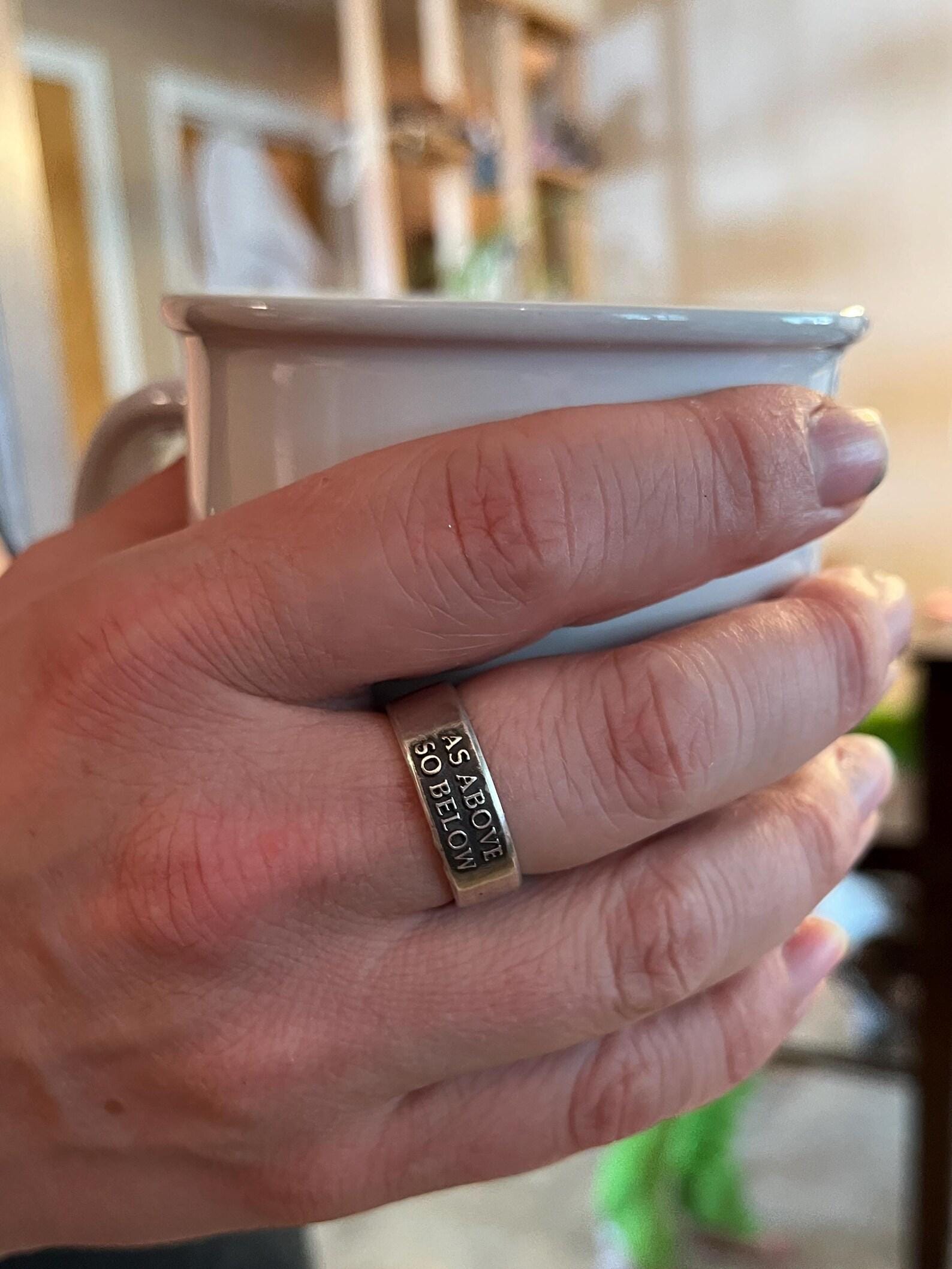 As Above So Below thin sterling silver band