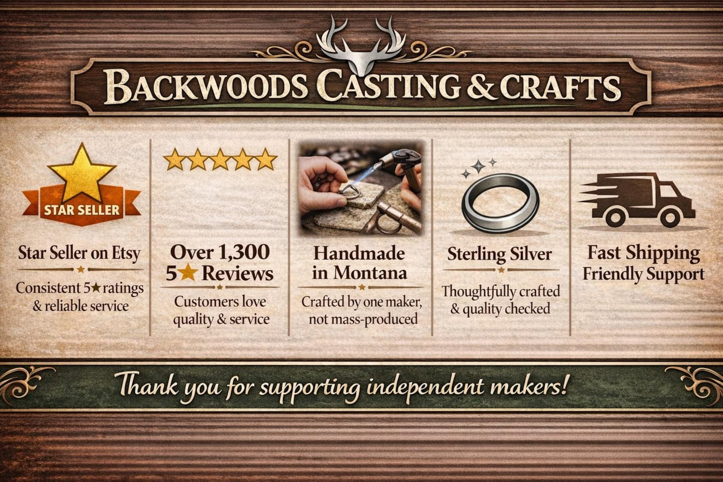 Backwoods Casting handmade ring craftsmanship and service