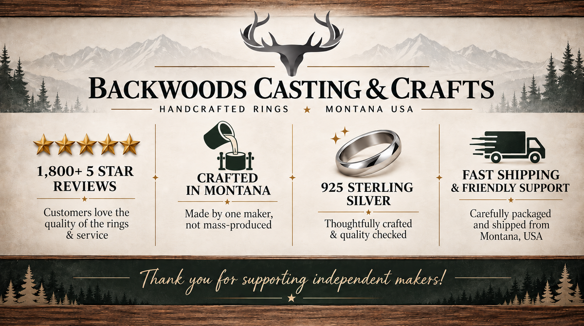Backwoods Casting & Crafts — 1,800+ five-star reviews, crafted in Montana from 925 sterling silver
