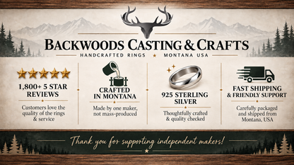 Backwoods Casting & Crafts — 1,800+ five-star reviews, crafted in Montana from 925 sterling silver