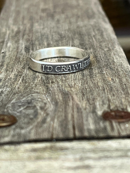 I'd Crawl Through Fire for You sterling silver ring — photo 3