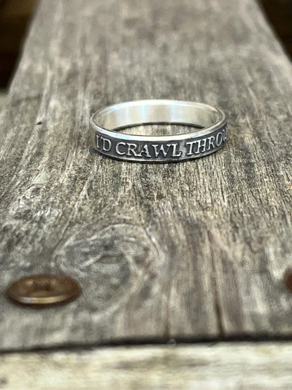 I'd Crawl Through Fire for You sterling silver ring — photo 4