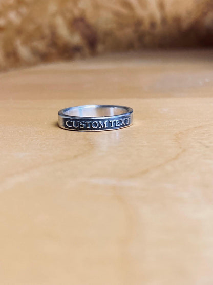 Handmade custom sterling silver ring crafted in Montana