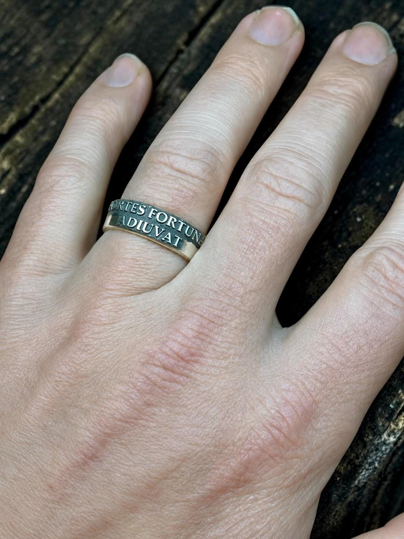 Fortes Fortuna Adiuvat sterling silver band