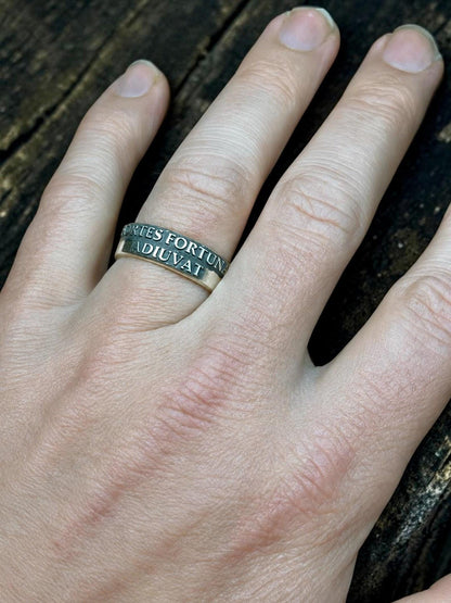 Fortes Fortuna Adiuvat sterling silver band