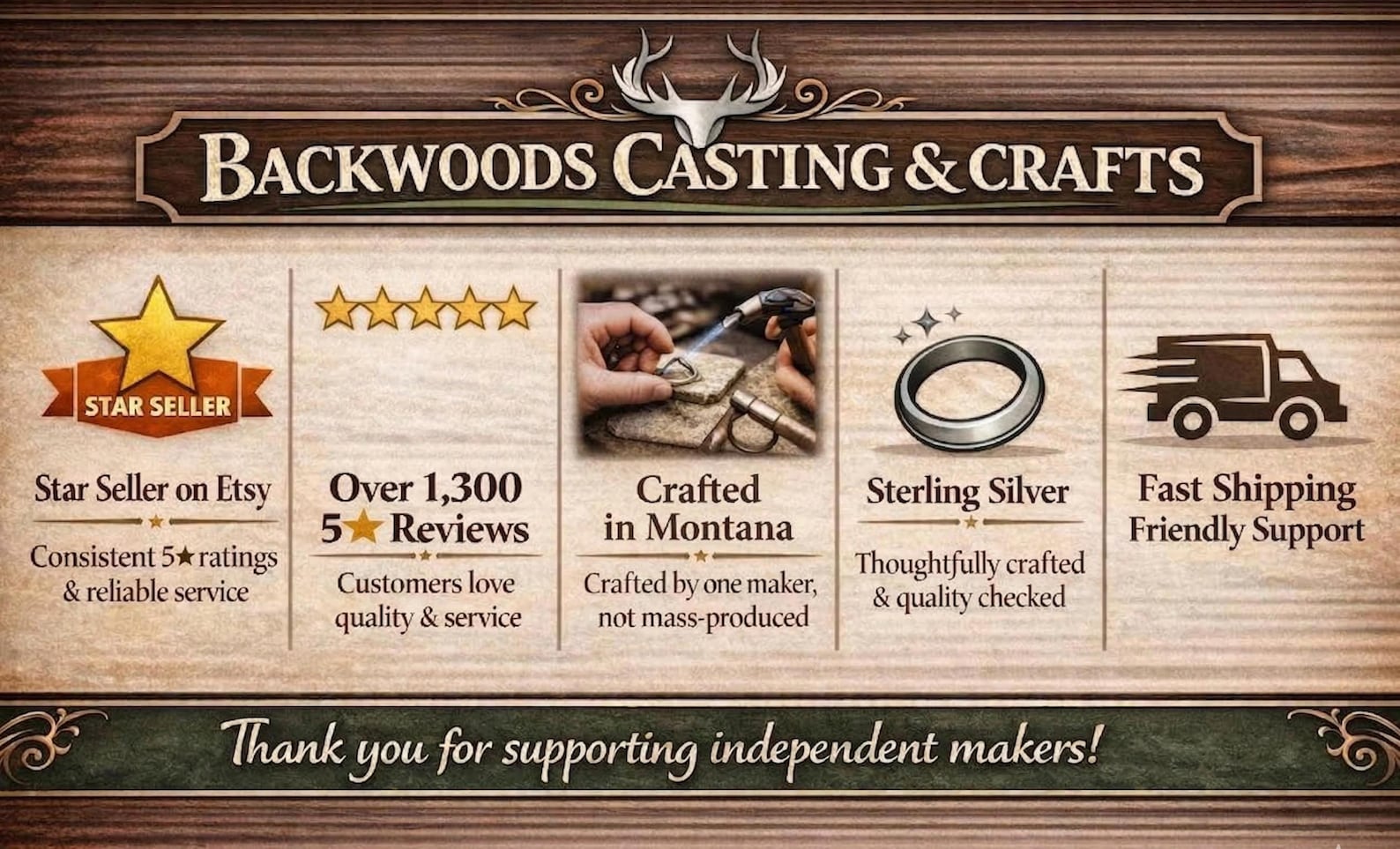 Backwoods Casting handmade sterling silver craftsmanship and service