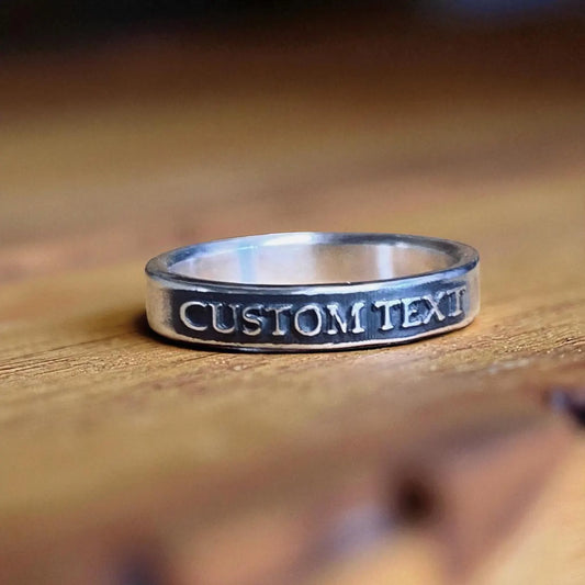 Womens Custom Ring Personalized Ring - Sterling Silver