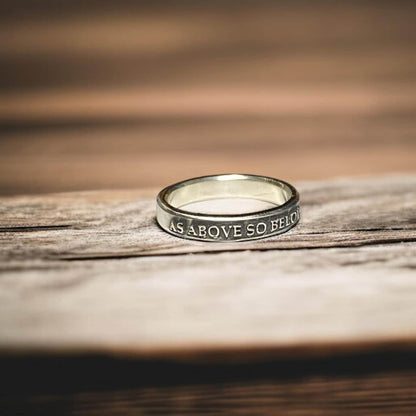 As Above So Below Sterling Silver Ring – Women’s Spiritual Jewelry, Alchemy Ring, Hermetic Symbol, Witchy Occult Gift Handmade