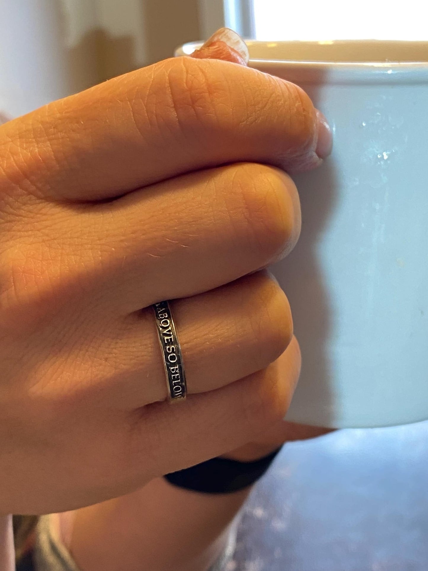 As Above So Below Sterling Silver Ring – Women’s Spiritual Jewelry, Alchemy Ring, Hermetic Symbol, Witchy Occult Gift Handmade