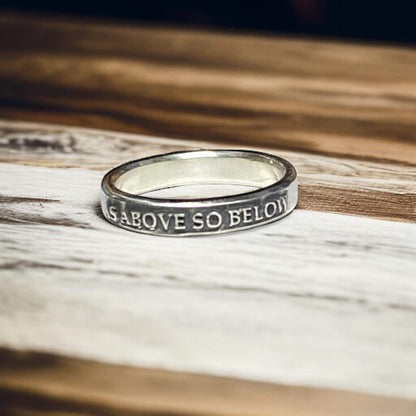 As Above So Below Sterling Silver Ring – Women’s Spiritual Jewelry, Alchemy Ring, Hermetic Symbol, Witchy Occult Gift Handmade