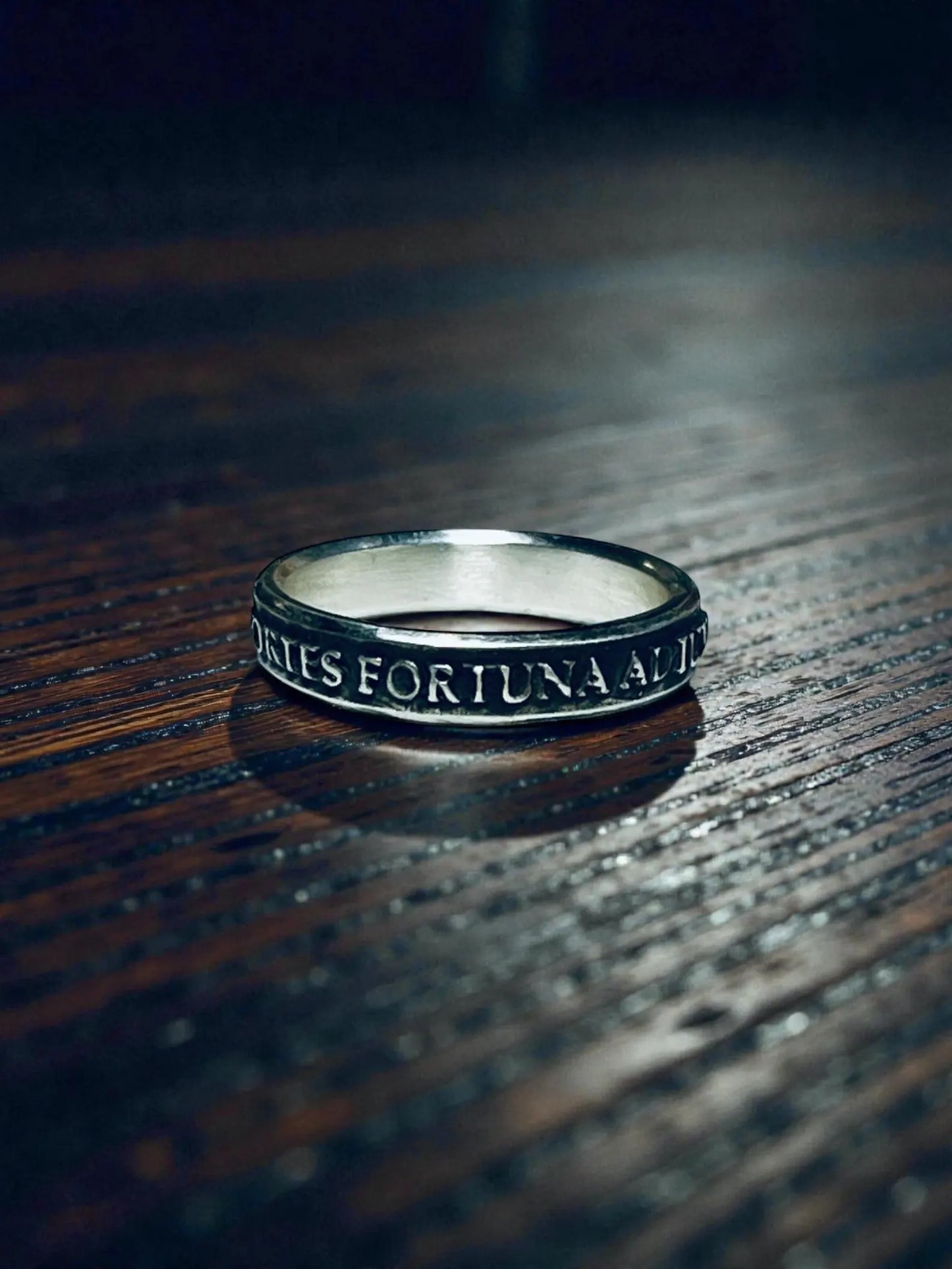 Fortes Fortuna Adiuvat Ring • Sterling Silver Women’s Ring • Fortune Favors the Brave • Motivational Jewelry - Made in USA