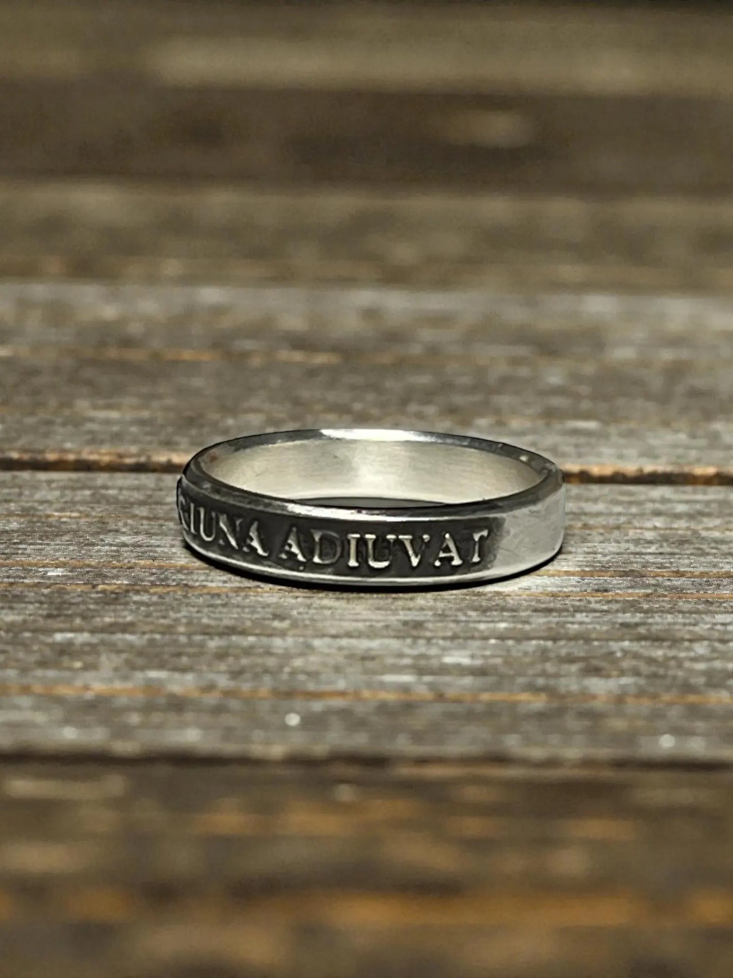 Fortes Fortuna Adiuvat Ring • Sterling Silver Women’s Ring • Fortune Favors the Brave • Motivational Jewelry - Made in USA
