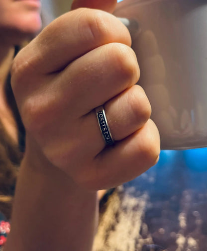 Fortes Fortuna Adiuvat Ring • Sterling Silver Women’s Ring • Fortune Favors the Brave • Motivational Jewelry - Made in USA