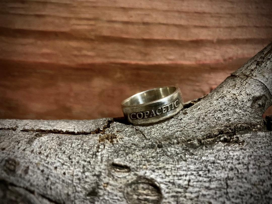 Mens Copacetic Sterling Silver Ring Jewelry  Womens Mens Rings Engagement Promise Ring Jewelry Unique Witty Intelligent Beautiful Local