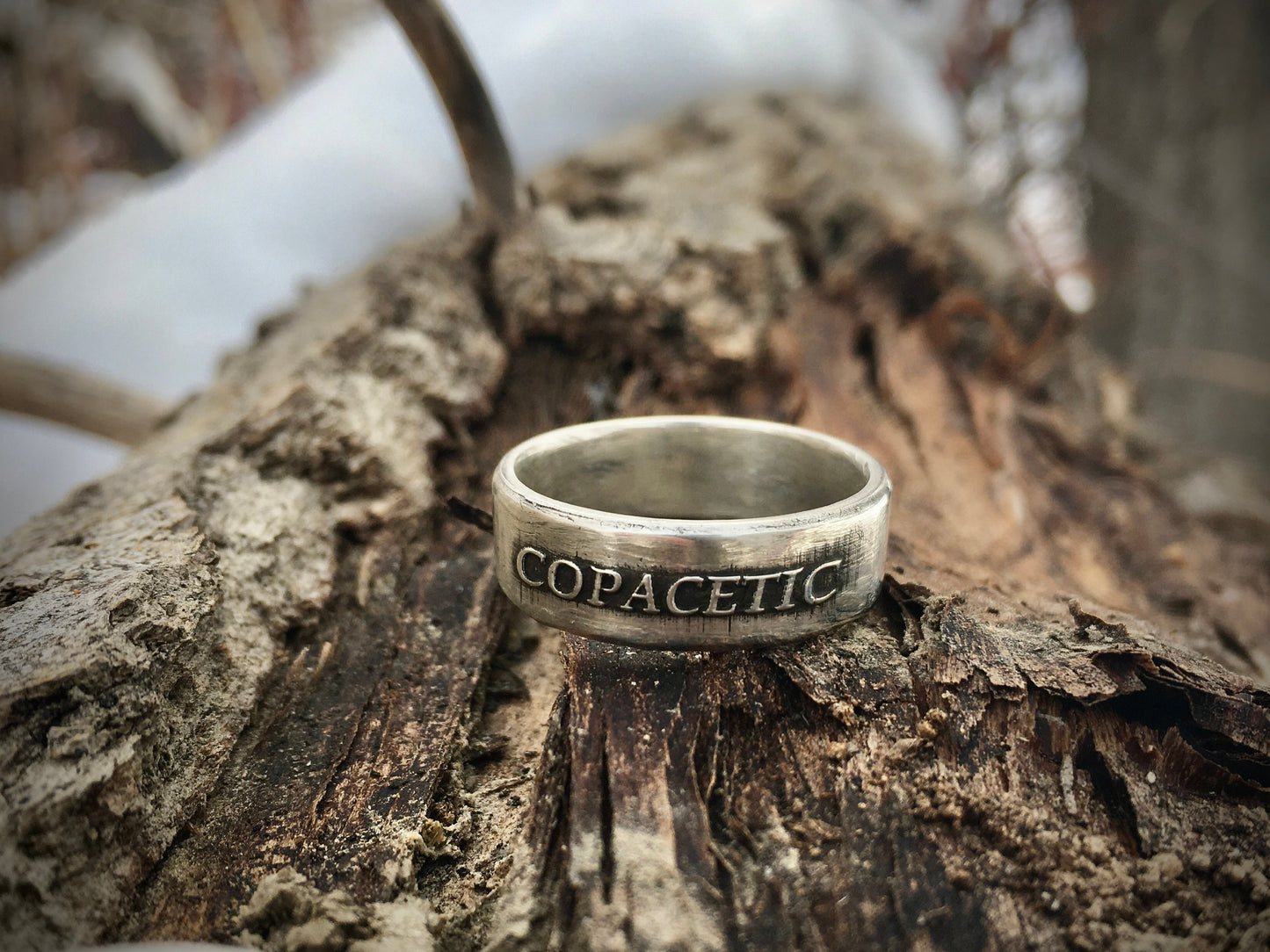 Mens Copacetic Sterling Silver Ring Jewelry  Womens Mens Rings Engagement Promise Ring Jewelry Unique Witty Intelligent Beautiful Local