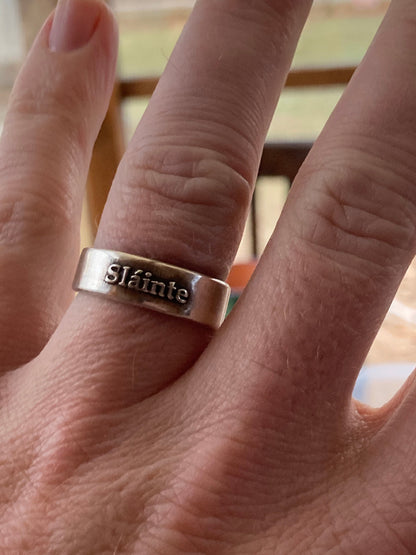 Slainte "Cheers" Irish Sterling Silver Ring