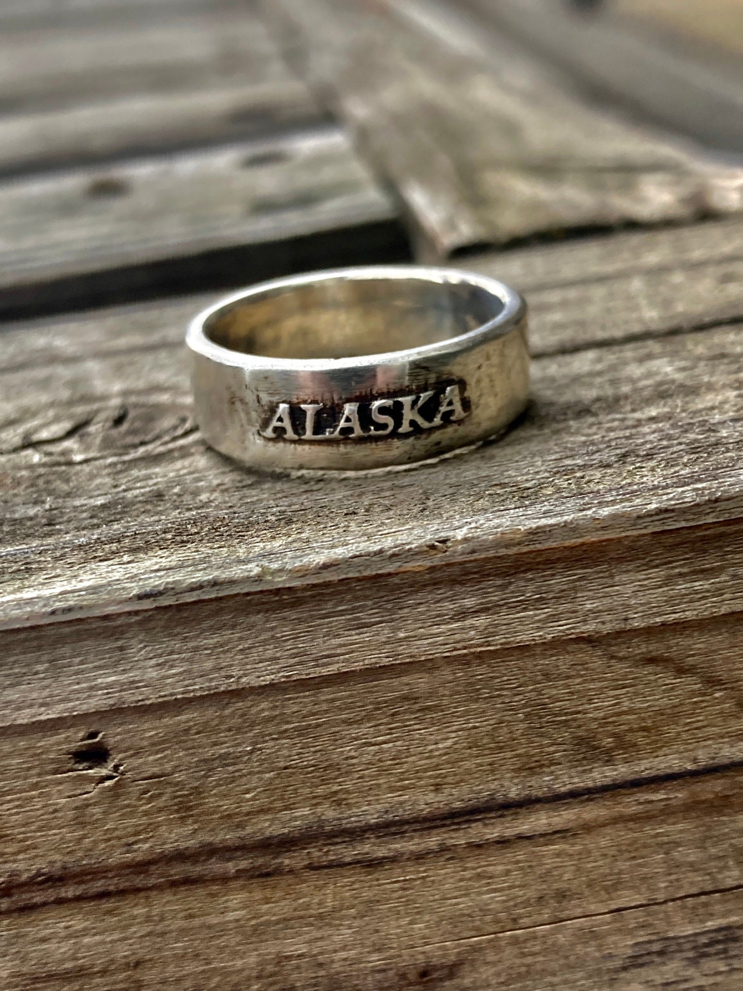 Alaska State Ring - Sterling Silver, Handcrafted, Nature-Inspired Jewelry, Unique Gift, Made in Montana