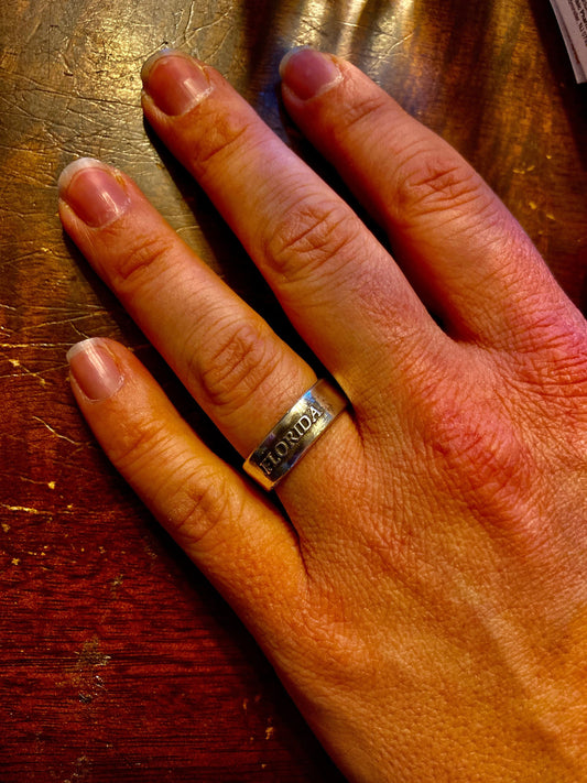 Florida Sterling Silver Ring - Handcrafted Beauty Inspired by the Sunshine State